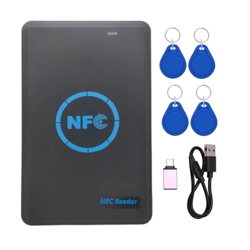 Koolenry 5-Band NFC Smart Chip Reader/Writer +4xCuid Keychain 125K 13,56m Kopierer HID Duplicator Tag Clone ID IC Keychain-Schlüssel Kopie Koolenry 5-Band NFC Smart Chip Reader/Writer +4xCuid Keychain 125K 13,56m Kopierer HID Duplicator Tag Clone ID IC Keychain-Schlüssel Kopie von Koolenry