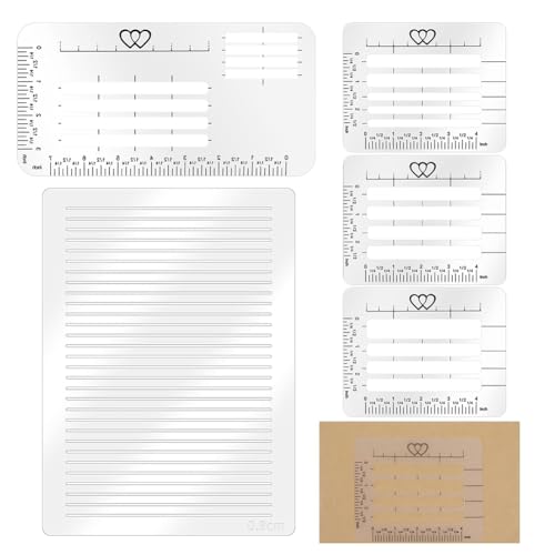 Koolenry 5pc Straight Line Schablone Vorlagenvorlage Set Skala Abstandslinie Zeichnung Schablonen Geeignetes Kartenpapier Journal Schriftzeichen Schreiben von Koolenry