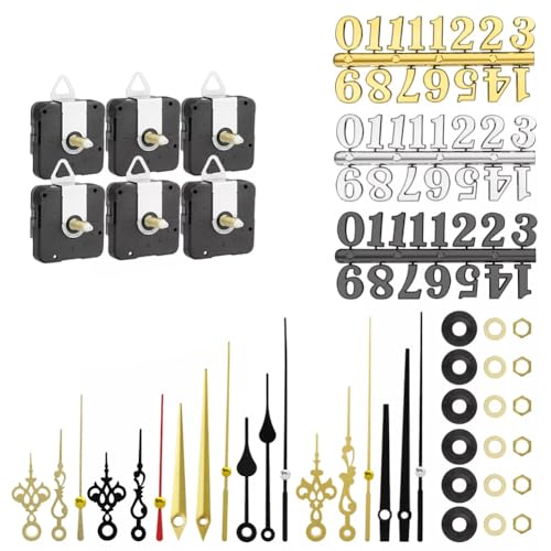 Koolenry 6-Teiliges 22-mm-Quarz-DIY-Wanduhr-Uhrwerk-Mechanismus-Kit mit 8 Verschiedenen Paaren Zeigern, DIY-Uhrwerk-Set mit 6 Ziffern Koolenry 6-Teiliges 22-mm-Quarz-DIY-Wanduhr-Uhrwerk-Mechanismus-Kit mit 8 Verschiedenen Paaren Zeigern, DIY-Uhrwerk-Set mit 6 Ziffern von Koolenry