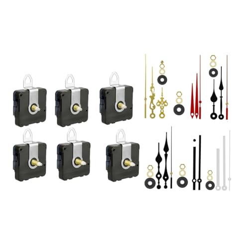 Koolenry 6-Teiliges Reparaturwerkzeug für Quarzuhrwerke, Teil mit 6 Verschiedenen Zeigerpaaren, DIY-Wanduhrwerk-Set von Koolenry