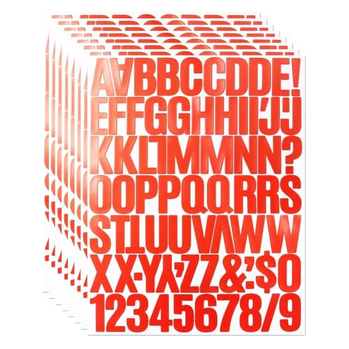 Koolenry 8 Blätter 1,5 - -Buchstabennummer Aufkleber, 576 Stücke Alphabet Aufkleber Buchstaben für Scrapbooking Rot Koolenry 8 Blätter 1,5 - -Buchstabennummer Aufkleber, 576 Stücke Alphabet Aufkleber Buchstaben für Scrapbooking Rot von Koolenry