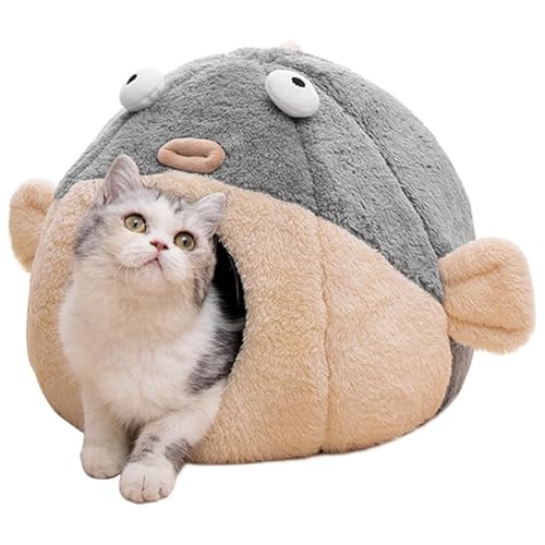 Koolenry Abnehmbare Waschkissene Kissenkatze Katzenbetten für Innenkatzen, Lebhaftes Katzenbett, Möbel in von Koolenry