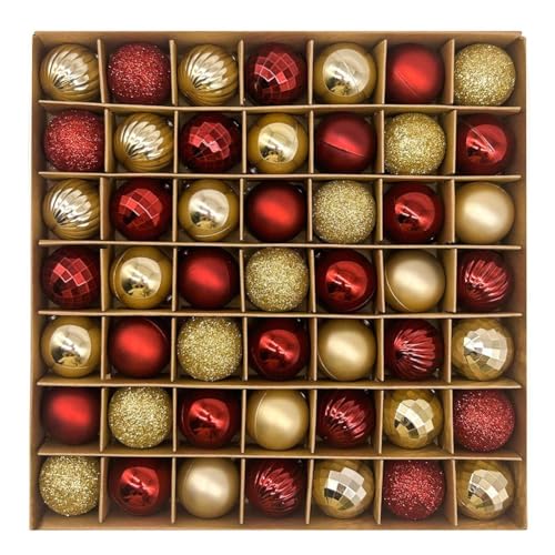 Koolenry Baumdekorationen 49-Pack 1,18 "Bruchsicherer Weihnachtskugel-Ornamente Kleine Hängekugeln von Koolenry