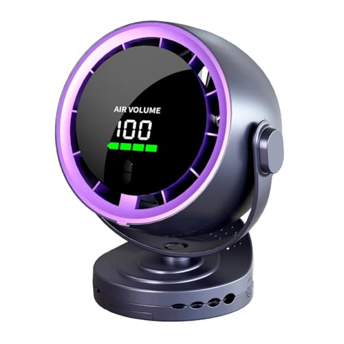 Koolenry Digital Display Desktop Fernbedienungslüfter Mini Mini Digital Display Desktop Fernbedienungslüfter 720 ° Rotation Einstellbarer Clip-On-Lüfter Büro Hochgeschwindigkeit Turbine Leistungsstark von Koolenry