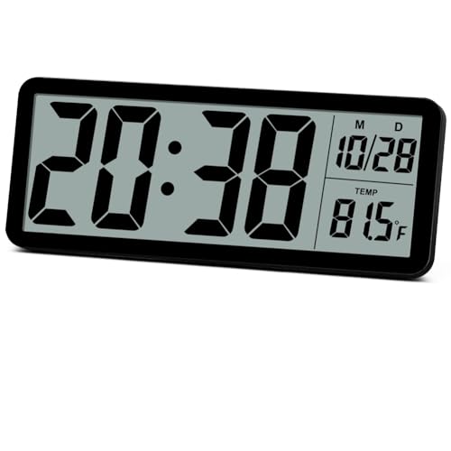 Koolenry Digitale LCD-Wanduhr, Einfach Einzustellen, 8,5-LCD-Bildschirm mit Zeit-/-/Temperaturanzeige, für Schlafzimmer, Wohnzimmer, Büro Koolenry Digitale LCD-Wanduhr, Einfach Einzustellen, 8,5-LCD-Bildschirm mit Zeit-/-/Temperaturanzeige, für Schlafzimmer, Wohnzimmer, Büro von Koolenry