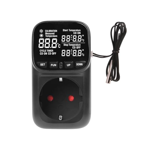 Koolenry Digitale Temperaturregler mit Timer-Schalter für Heizen und Kühlen für Kühlschrank und Aquakultur, EU-Stecker von Koolenry
