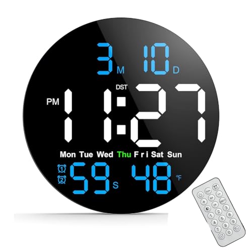Koolenry Digitale Wanduhr, 10 Wanduhr mit Großem LED-Display, Sekundenanzeige, Stummschalttaste mit Einer Taste, Automatische Helligkeitsregelung Koolenry Digitale Wanduhr, 10 Wanduhr mit Großem LED-Display, Sekundenanzeige, Stummschalttaste mit Einer Taste, Automatische Helligkeitsregelung von Koolenry
