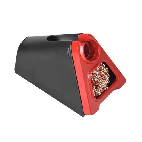 Koolenry Elektrischer Lötkolbenständerhalter mit Schweißreinigungs-Kupferkugel, Hohe Temperaturbeständigkeit, Qualität, Rot von Koolenry