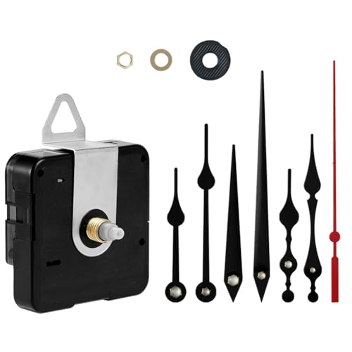 Koolenry Ersatzuhrwerk, Batteriebetrieben, Geräuschlose Uhren, Bausatz, Uhrzeiger, DIY-Reparaturteile, Schaftlänge 12 mm von Koolenry
