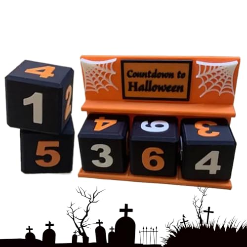 Koolenry Für Halloween für Indoor Home Party Decoration Countdown Block Tisch -Top -Ornament Urlaub Dekorative von Koolenry
