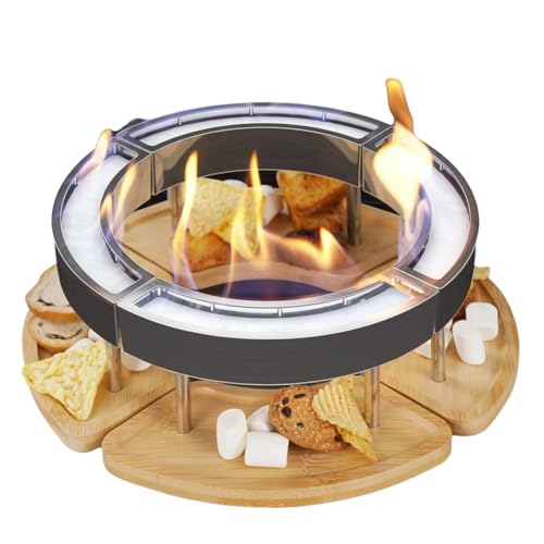 Koolenry Für die Innenräume im Freien Verwenden Sie Tabletop Fire Pit - Kompakt Tragbarer Fire Place mit Snack -Platzierung Design von Koolenry