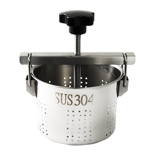 Koolenry Gemüsefüllpresse Aus Edelstahl, 1,5 L, Manuell, Teigtaschenfüllpresse, Gemüseabtropffläche von Koolenry