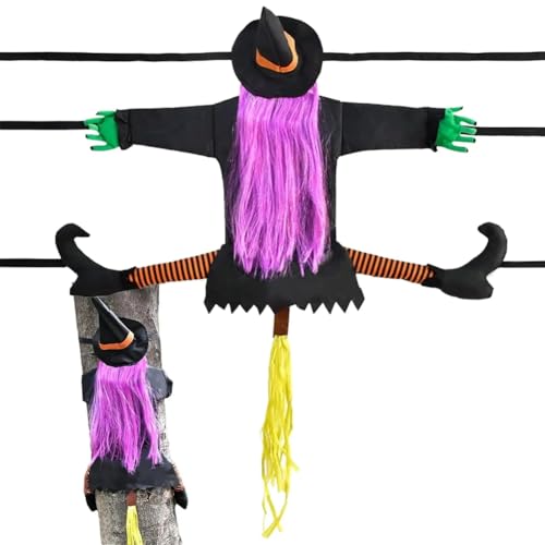 Koolenry Halloween-Dekorationen für Draußen, Krachende Hexe, Festlich, 99,9 cm, Lustige Requisiten, Ornament für Tür, Festival, Garten, Vorderseite Koolenry Halloween-Dekorationen für Draußen, Krachende Hexe, Festlich, 99,9 cm, Lustige Requisiten, Ornament für Tür, Festival, Garten, Vorderseite von Koolenry