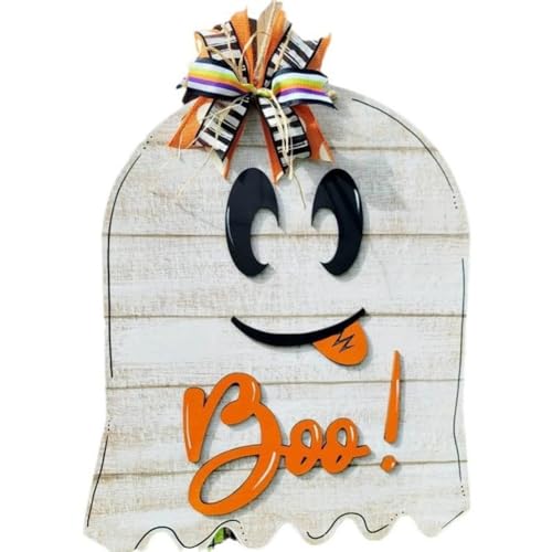Koolenry Halloween Ghost Willkommenszeichen Süßes für Haustürbügel mit 'Boo' Motiv für Veranda im Freien von Koolenry