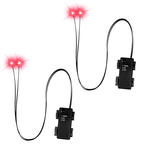 Koolenry Halloween-LED-Leuchtaugen mit Timer, 2 Stück Leuchtende Skelettaugen, Horror-DIY- für Masken, Kürbisse, Grabsteine, Requisiten A von Koolenry