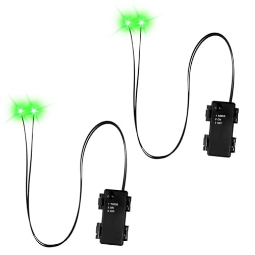 Koolenry Halloween-LED-Leuchtaugen mit Timer, 2 Stück Leuchtende Skelettaugen, Horror-DIY- für Masken, Kürbisse, Grabsteine, Requisiten B von Koolenry