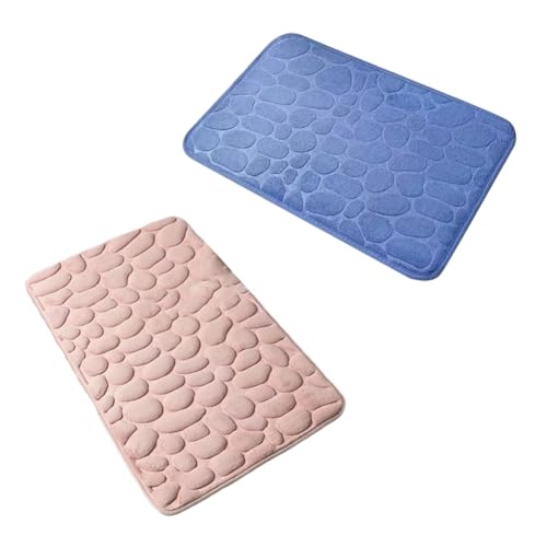 Koolenry Heimteppich 2pc Memory Foam Geprägter Samt Nicht Rutsches Badezimmer Wohnzimmer Kopfsteinpflastermatte Koolenry Heimteppich 2pc Memory Foam Geprägter Samt Nicht Rutsches Badezimmer Wohnzimmer Kopfsteinpflastermatte von Koolenry