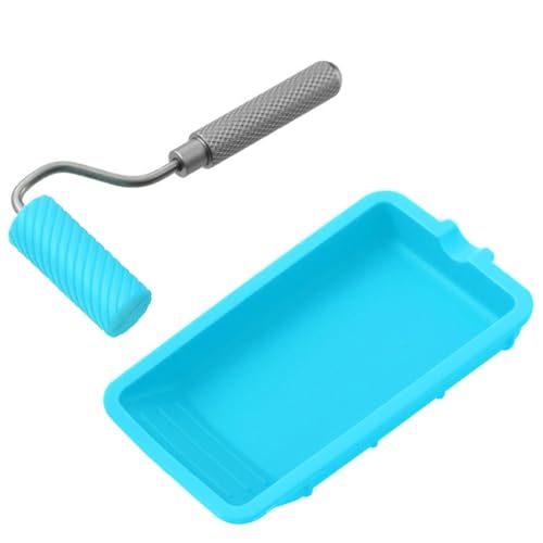 Koolenry Holzbearbeitungsprojekt Silikonkleberwalze mit Tablett, 48 Mmx20 mm Rollengriff für Koolenry Holzbearbeitungsprojekt Silikonkleberwalze mit Tablett, 48 Mmx20 mm Rollengriff für von Koolenry