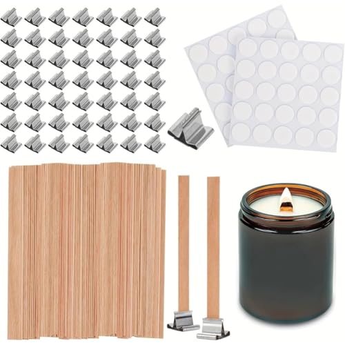 Koolenry Holzdochte Zur Kerzenherstellung, für Sojawachs, Kokoswachs - DIY-Kerzenherstellungszubehör für Anfänger und Profis von Koolenry