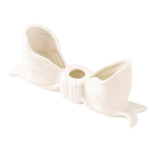 Koolenry Kerzenhalter Keramik Schleifen-Kerzenhalter Langstielige Aromatherapie-Kerzenhalter von Koolenry