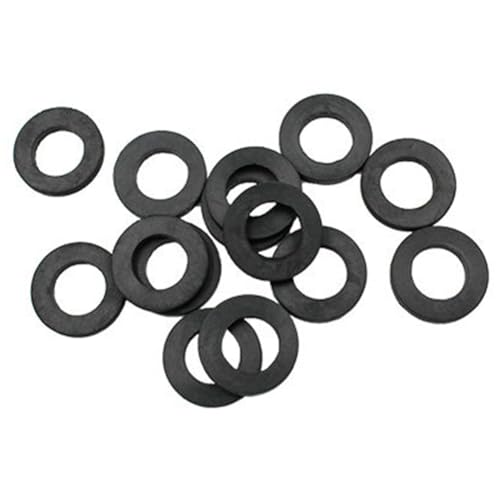 Koolenry M6 Schwarze Flache Unterlegscheibe Aus Kunststoff und Gummi, Abstandshalter, Isolierdichtungsring für Schraubbolzen von Koolenry