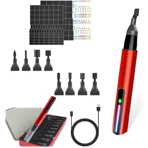 Koolenry Mini Electric Hubrocing Sander USB-Ladung mit 3-Gang-Einstellbarer und 8 Schleifköpfen Präzisions-Werkzeug für DIY-Handwerks von Koolenry