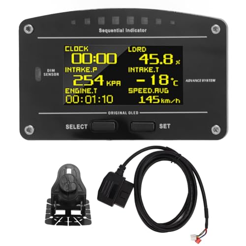 Koolenry Multifunktions-Renn-Dash Panel OLED-Display Dashboard OBDll Bluetooth-Verbindung 11000 U/Min Racing Gauge von Koolenry