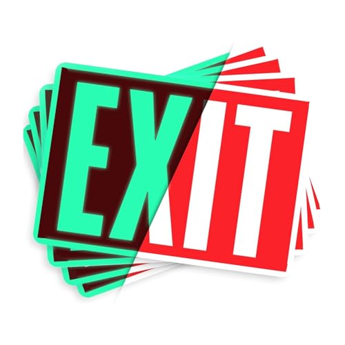 Koolenry Notausgangsschild-Aufkleber - im Dunkeln Leuchtend - 4 Stück, 30,5 X 17,8 cm - Beleuchtete Notausgangsschilder Fürs Büro Koolenry Notausgangsschild-Aufkleber - im Dunkeln Leuchtend - 4 Stück, 30,5 X 17,8 cm - Beleuchtete Notausgangsschilder Fürs Büro von Koolenry