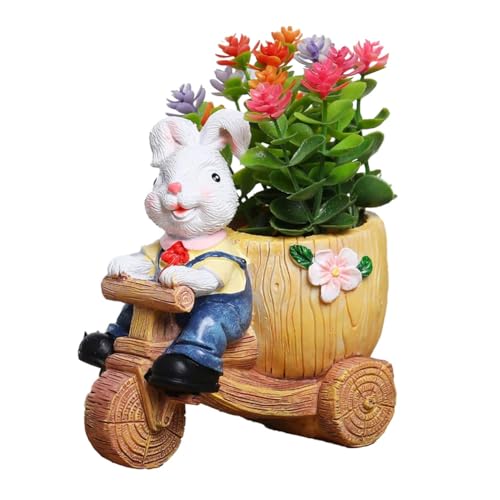 Koolenry Osterhase Cartoon-Pflanzgefäß Mehrzweck-Handwerksdekoration für Regal Niedliches Hasen-Design B von Koolenry