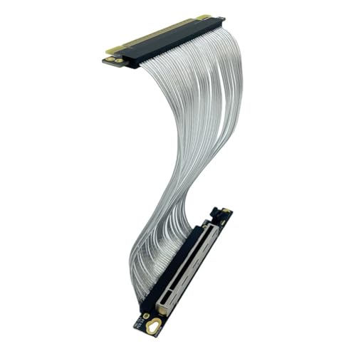 Koolenry PCIe 5.0 X16 GPU Grafikkarten-Verlängerungskabel PCI-E 5.0 Gen5 64GB/S Versilbertes Kabel 90° Rechtwinkliges Riser-Kabel 15cm Koolenry PCIe 5.0 X16 GPU Grafikkarten-Verlängerungskabel PCI-E 5.0 Gen5 64GB/S Versilbertes Kabel 90° Rechtwinkliges Riser-Kabel 15cm von Koolenry