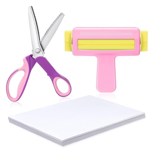 Koolenry Papier-Kräuselzange, 23 cm Schere, Dünnes Inkjet-Papier, 100 Blatt, 21,9 X 29,4 cm, zum Basteln Von Chipstüten für Tintenstrahldrucker, Rosa von Koolenry