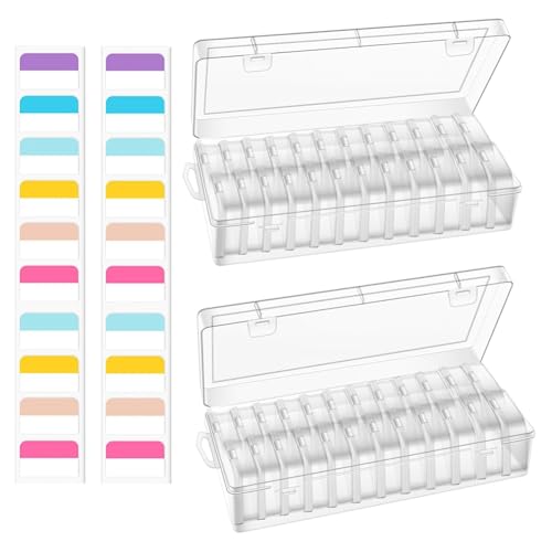 Koolenry Perlenspeicher Clear Perlen Organizer Box mit Scharnierdeckeln und 30 PCs -Etiketten für Diamant -Set 2 Koolenry Perlenspeicher Clear Perlen Organizer Box mit Scharnierdeckeln und 30 PCs -Etiketten für Diamant -Set 2 von Koolenry