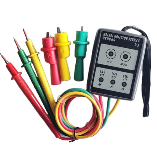 Koolenry Phasensequenz -Tester SP8030 Phasensequenzmessgerät mit LCD -Licht und Summer -Eingabeaufforderung für die Beurteilungsphasensequenz und Drehrichtung von Koolenry