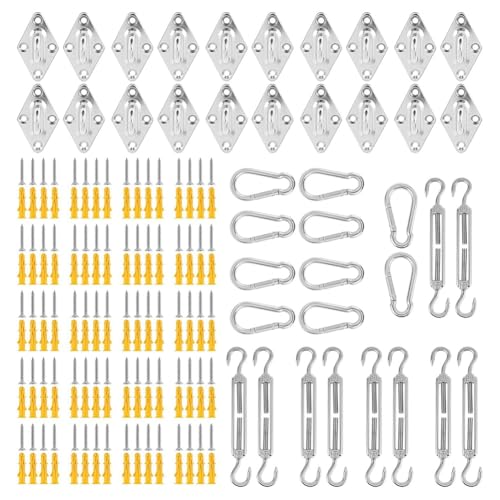 Koolenry Schatten Segel -Fixierungs -Kit Sun Shade Hardware Kit 6 für Dreieck Rechteck Sun Shade Segel Installation von Koolenry