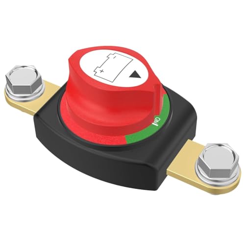 Koolenry Seitlicher Batterietrennschalter, Batterietrennschalter 12-48 V Hochleistungs-Batterieabschaltschalter für Auto-Wohnmobil (ein/Aus) von Koolenry
