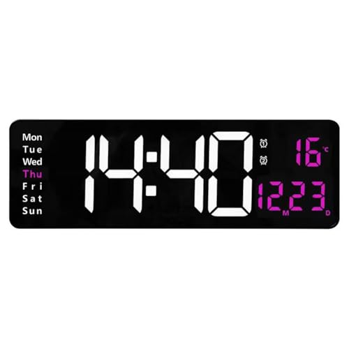 Koolenry Stylische 16 - -Digitale Wanduhr mit Großem LED -Bildschirm, Fernbedienung, Dual Alarm und 8 RGB -Farben für Jeden Raum Koolenry Stylische 16 - -Digitale Wanduhr mit Großem LED -Bildschirm, Fernbedienung, Dual Alarm und 8 RGB -Farben für Jeden Raum von Koolenry