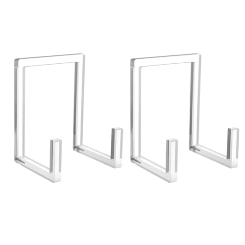Koolenry Tellerständer Zur Präsentation, Quadratischer Halter Aus Transparentem Acryl, Tischständer für Bilderrahmen, Staffelei für Bücher, 2er-Pack Koolenry Tellerständer Zur Präsentation, Quadratischer Halter Aus Transparentem Acryl, Tischständer für Bilderrahmen, Staffelei für Bücher, 2er-Pack von Koolenry