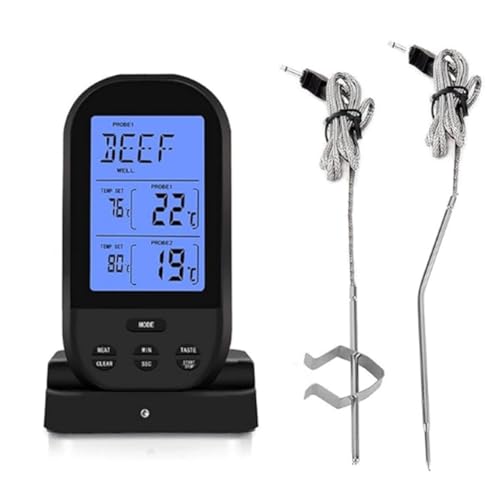 Koolenry Thermometer für Digitales Digitales mit Dual -Sonde -Fleischthermometer Küchentimer für Rinderraucher -Ofen Grill BBQ Koolenry Thermometer für Digitales Digitales mit Dual -Sonde -Fleischthermometer Küchentimer für Rinderraucher -Ofen Grill BBQ von Koolenry