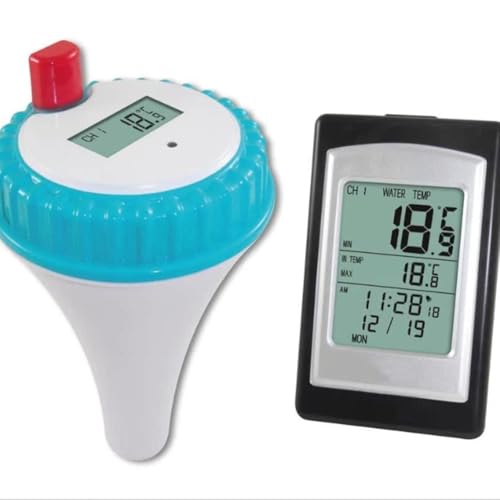Koolenry Thermometer mit Drahtloser Poolthermometer Digitaler Schwimmender Wassertemperaturmonitor für Pools Aquarien Koolenry Thermometer mit Drahtloser Poolthermometer Digitaler Schwimmender Wassertemperaturmonitor für Pools Aquarien von Koolenry