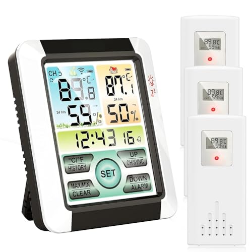 Koolenry Touchscreen Monitor & Feuchtigkeitsmessende Wetterstationen mit Außensensor für die Kombination Von Innen- und Außenbereichen Koolenry Touchscreen Monitor & Feuchtigkeitsmessende Wetterstationen mit Außensensor für die Kombination Von Innen- und Außenbereichen von Koolenry