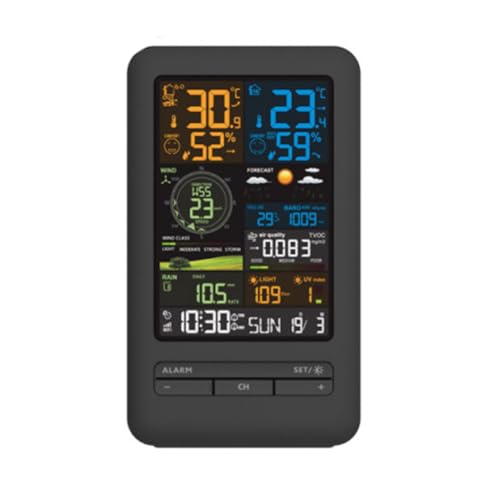 Koolenry Tuya Smart WiFi Wetterstation Digitales Thermometer -Feuchtigkeitssensor Luftqualität Light Index Room -Monitor für Zuhause von Koolenry