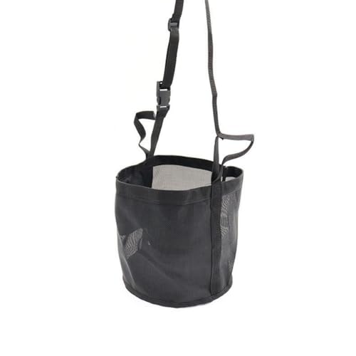 Koolenry Verstellbarer, Elastischer Heu-Futtersack für Pferde - Outdoor-Hals-Futtersack in Schwarz S-18x21cm von Koolenry