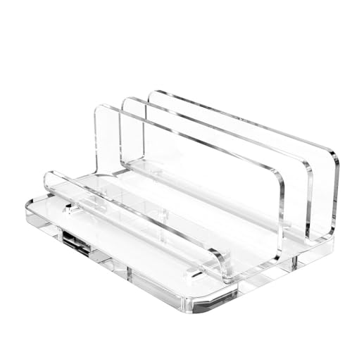 Koolenry Vertikaler Laptop -Stand, Acryl -Laptophalter -Schreibtisch mit Einstellbarem Dock, Dual Desktop -Notebook -Stand Passt zu Allen von Koolenry