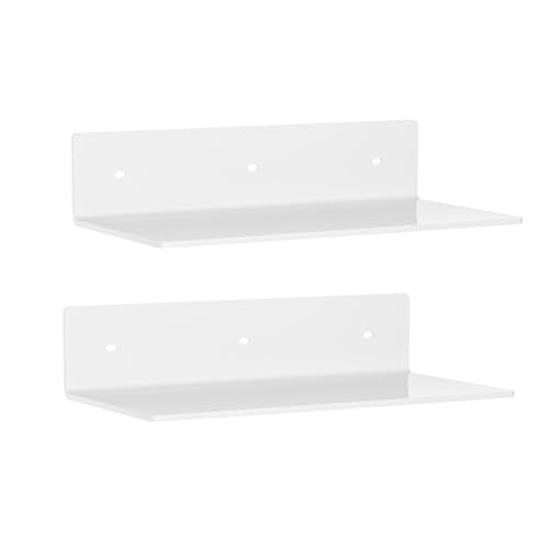 Koolenry Wand Montiertes Acryl Schwimmendes Regal Kleines Klares Lagerregal für Badezimmer Wohnzimmer von Koolenry