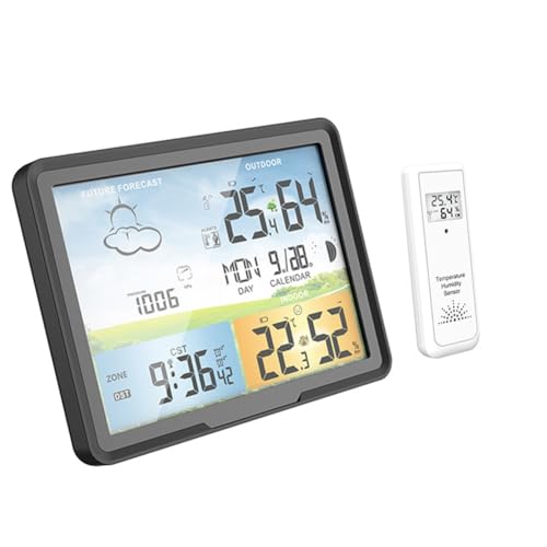 Koolenry Wetterstation Kabellos Digital Innen Außen Vorhersage mit Sensoren Hygrometer Luftfeuchtigkeit Temperatur Wettermonitor Koolenry Wetterstation Kabellos Digital Innen Außen Vorhersage mit Sensoren Hygrometer Luftfeuchtigkeit Temperatur Wettermonitor von Koolenry