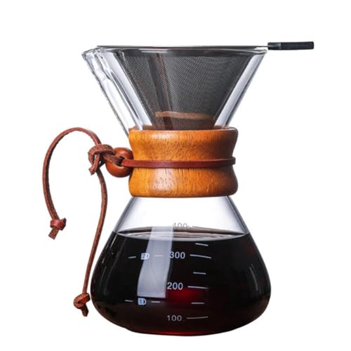 Koolenry Wiederverwendbares Glas -Tropfer -Kaffeemaschine -Set mit Edelstahlfilter und Tropffilterbecher -Serviertopf zum Teilen Koolenry Wiederverwendbares Glas -Tropfer -Kaffeemaschine -Set mit Edelstahlfilter und Tropffilterbecher -Serviertopf zum Teilen von Koolenry