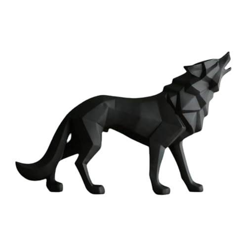 Koolenry Wolfsstatue, Tierfigur, Skulptur, Wohnzimmer, Arbeitszimmer, Schlafzimmer, Dekoration, Heimtisch, Innendekoration, Zubehör, Schwarz Koolenry Wolfsstatue, Tierfigur, Skulptur, Wohnzimmer, Arbeitszimmer, Schlafzimmer, Dekoration, Heimtisch, Innendekoration, Zubehör, Schwarz von Koolenry