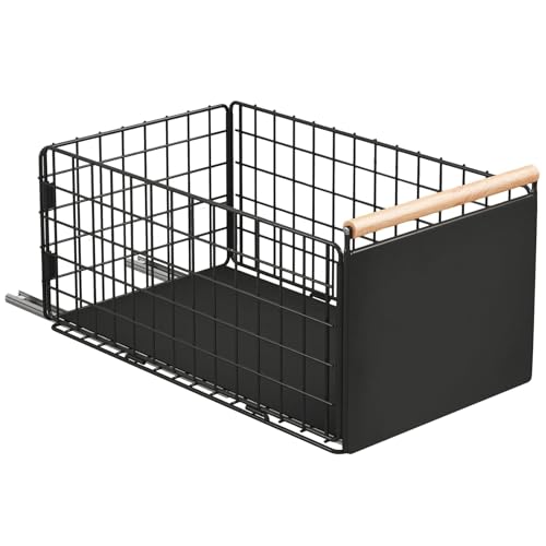 Koolkasa Ausziehbare Schublade Küche Teleskopschublade, Tiefere Schubladen organizer Mit Schubladenschienen und Holzgriff, Metall Pull Out Drawer für Küchenschränke - (40L x 24B x 19,5H CM)Ohne Bohren von Koolkasa