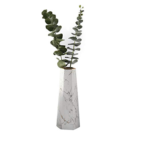 Koomiao Vase Keramik Vasen Blumenvase Weiß Gold Marmor Vase Deko Dekoration für Wohnzimmer, Küche, Tisch, Zuhause, Büro, Hochzeit (Weiß, Klein) von Koomiao