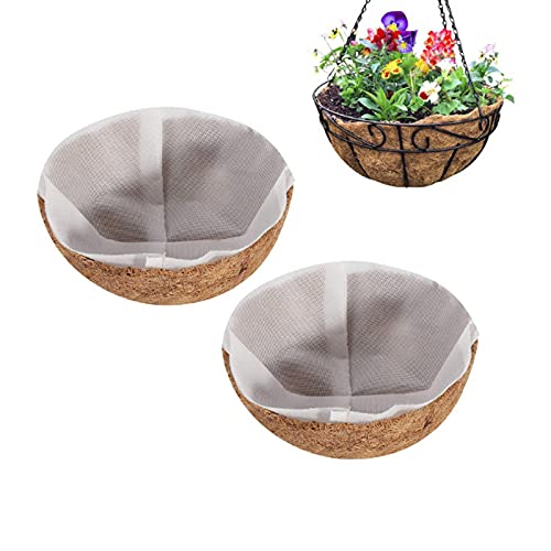 Koomuao 2 Packs Runde Coco Kokos Liner ,Kokoseinlage Kokoseinsatz Für Hängeampel Ø20cm / Ø26cm / Ø30cm Kokos Faser Ersatz Liner für Hängekörbe und Anderen (12inch/30cm) von Koomuao